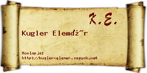 Kugler Elemér névjegykártya