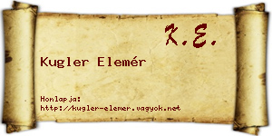 Kugler Elemér névjegykártya